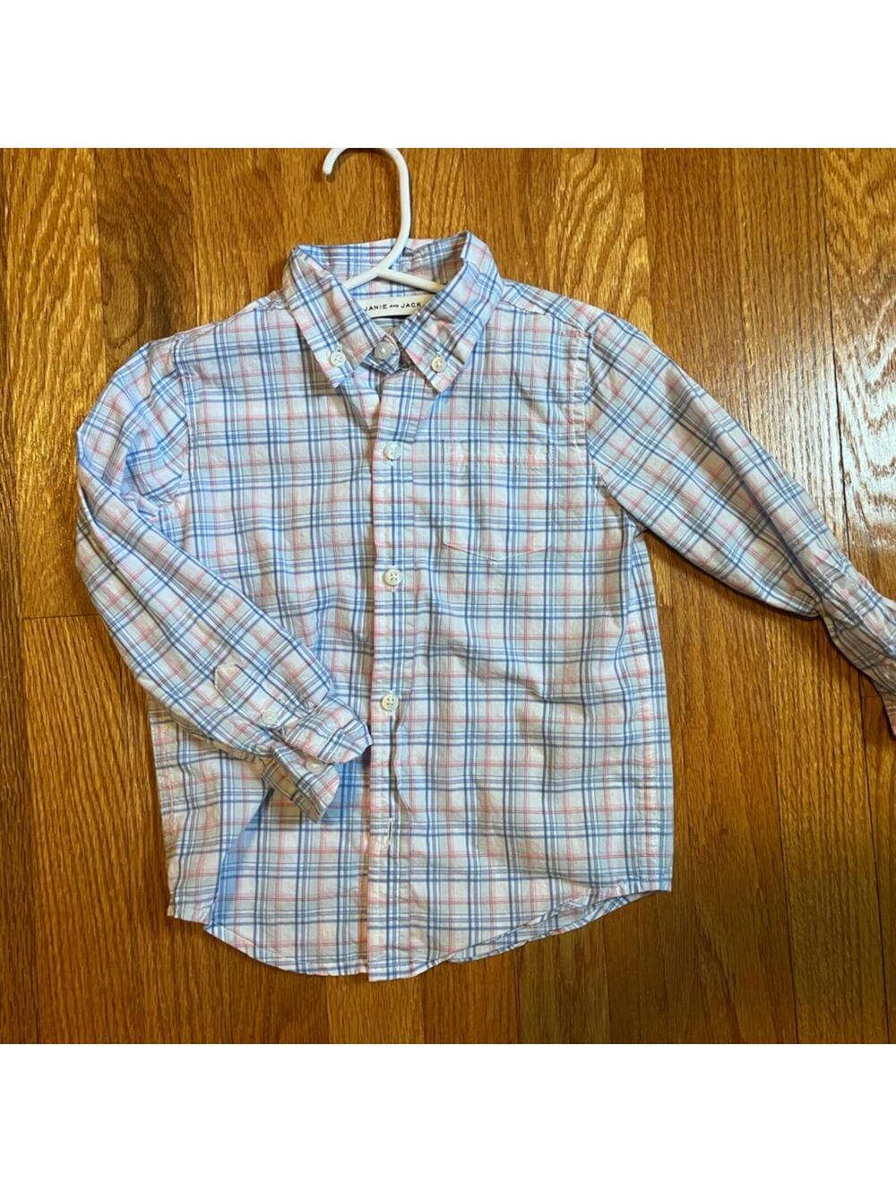 Janie & Jack Boys Button Up Shirt Plaid 3t
